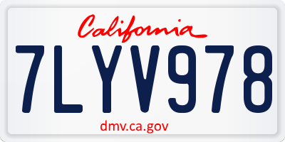 CA license plate 7LYV978