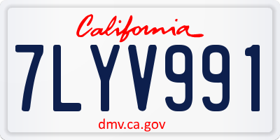 CA license plate 7LYV991