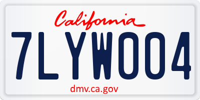 CA license plate 7LYW004