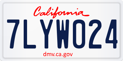 CA license plate 7LYW024