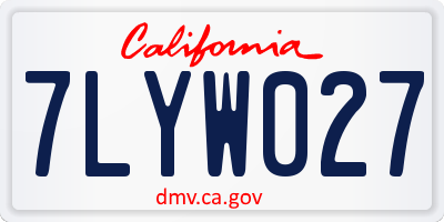CA license plate 7LYW027