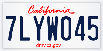 CA license plate 7LYW045