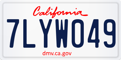 CA license plate 7LYW049