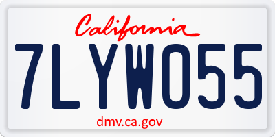 CA license plate 7LYW055