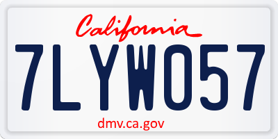 CA license plate 7LYW057