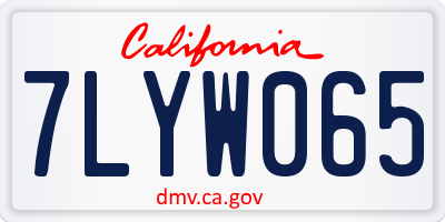 CA license plate 7LYW065