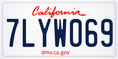 CA license plate 7LYW069