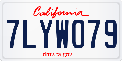 CA license plate 7LYW079