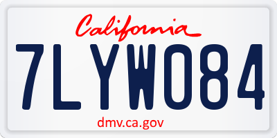 CA license plate 7LYW084