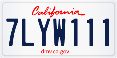 CA license plate 7LYW111