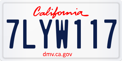 CA license plate 7LYW117