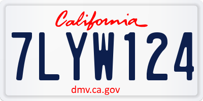CA license plate 7LYW124