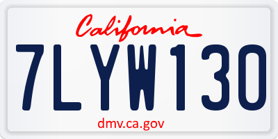 CA license plate 7LYW130