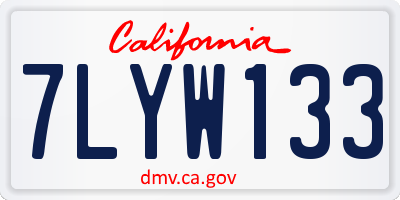 CA license plate 7LYW133