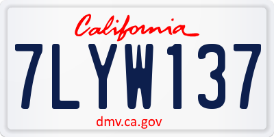 CA license plate 7LYW137