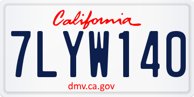 CA license plate 7LYW140