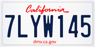 CA license plate 7LYW145
