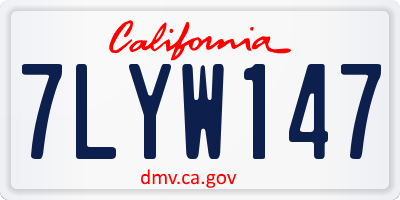 CA license plate 7LYW147