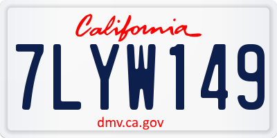 CA license plate 7LYW149
