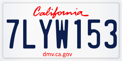 CA license plate 7LYW153