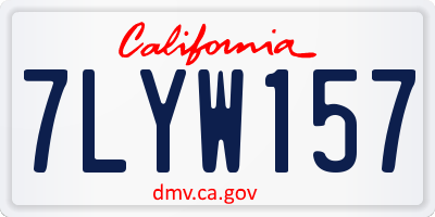 CA license plate 7LYW157