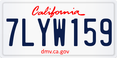 CA license plate 7LYW159
