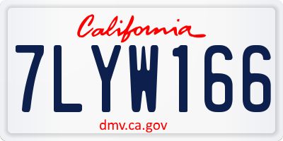 CA license plate 7LYW166