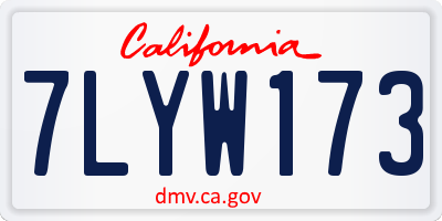 CA license plate 7LYW173