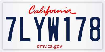 CA license plate 7LYW178
