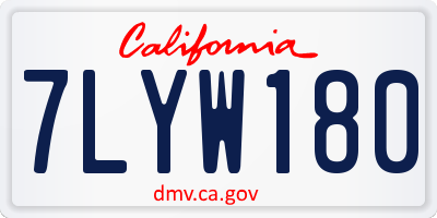 CA license plate 7LYW180