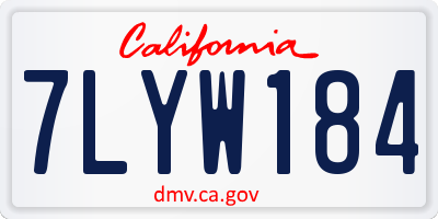 CA license plate 7LYW184