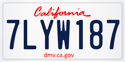 CA license plate 7LYW187