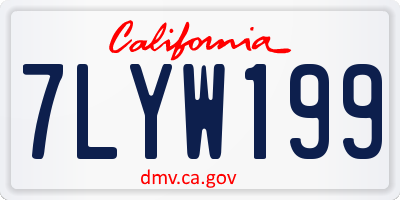 CA license plate 7LYW199