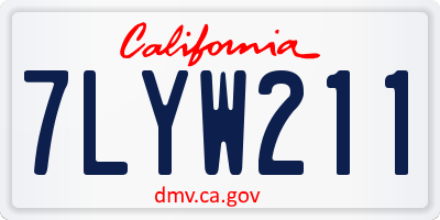 CA license plate 7LYW211