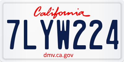 CA license plate 7LYW224