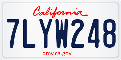 CA license plate 7LYW248