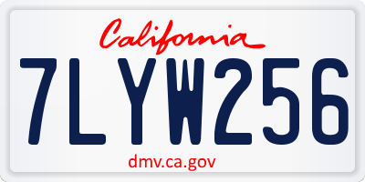 CA license plate 7LYW256