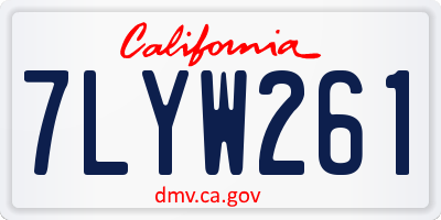 CA license plate 7LYW261