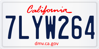 CA license plate 7LYW264