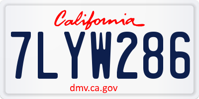 CA license plate 7LYW286