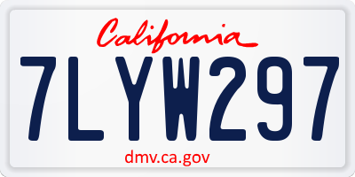 CA license plate 7LYW297