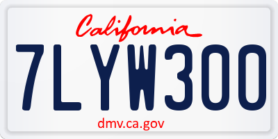 CA license plate 7LYW300