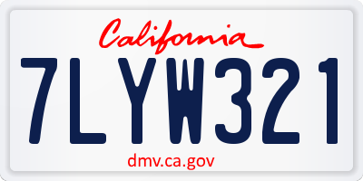 CA license plate 7LYW321