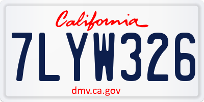 CA license plate 7LYW326