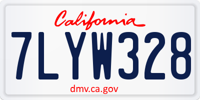 CA license plate 7LYW328