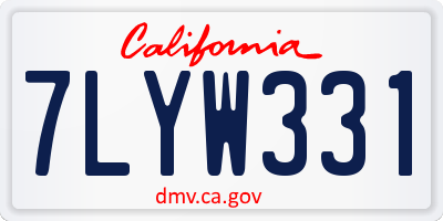 CA license plate 7LYW331