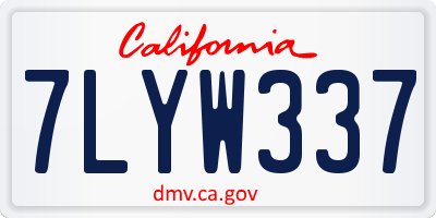 CA license plate 7LYW337