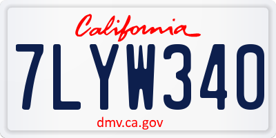 CA license plate 7LYW340