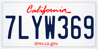 CA license plate 7LYW369