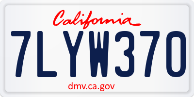 CA license plate 7LYW370